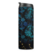 Schwarz-Blau-Damast Thermosbecher (Nach rechts gedreht)