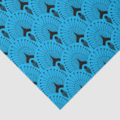 Schwarz-Blau-Deko-Musterpapier Seidenpapier (Detail)