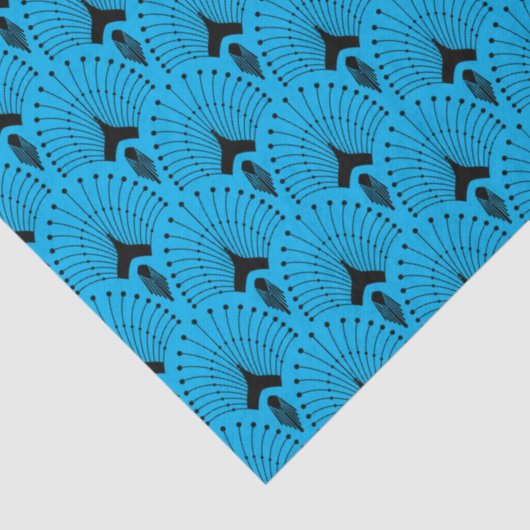 Schwarz-Blau-Deko-Musterpapier Seidenpapier (Detail)