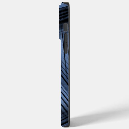 Schwarz-Blau-Diagonal Abstrakt Case-Mate iPhone Hülle (Rückseite / Links)