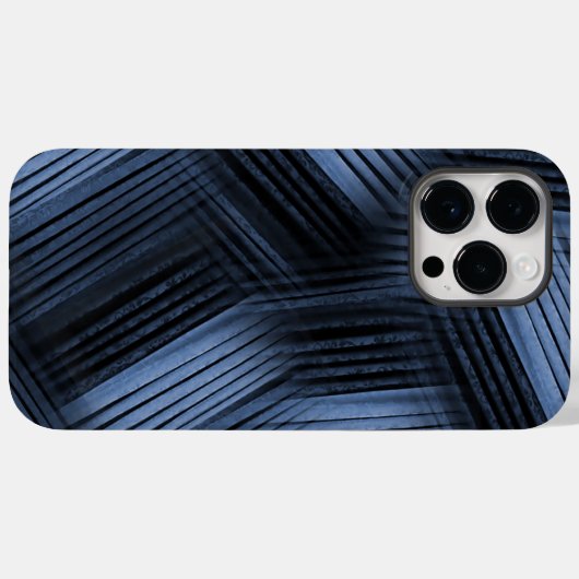 Schwarz-Blau-Diagonal Abstrakt Case-Mate iPhone Hülle (Rückseite (Horizontal))