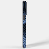 Schwarz-Blau-Diagonal Abstrakt Case-Mate iPhone Hülle (Rückseite / Rechts)