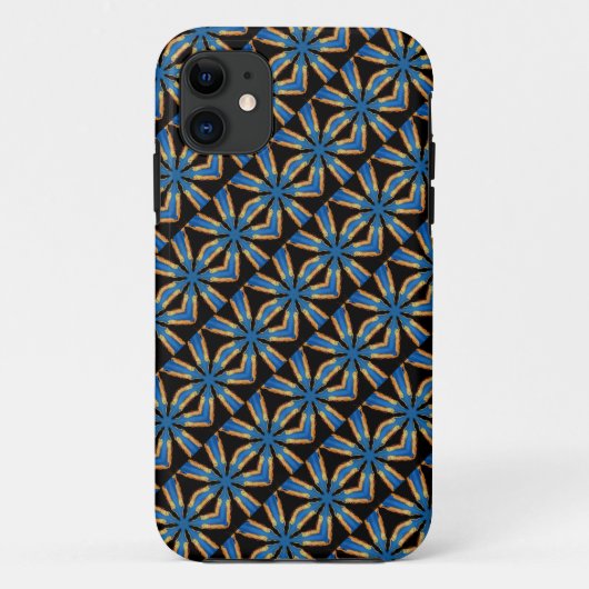 Schwarz-Blau-Diagonale Case-Mate iPhone Hülle (Rückseite)