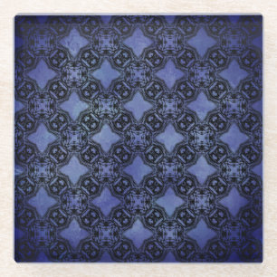 Schwarz & Blau Diamantketten Pattern Untersetzer