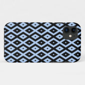 Schwarz-Blau-Diamantmuster Case-Mate iPhone Hülle (Rückseite (Horizontal))