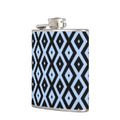 Schwarz-Blau-Diamantmuster Flachmann (Links)