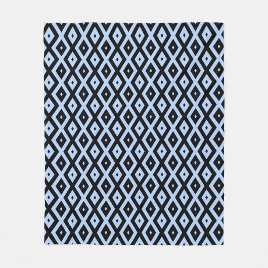Schwarz-Blau-Diamantmuster Fleecedecke (Vorderseite)