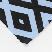 Schwarz-Blau-Diamantmuster Fleecedecke (Ecke)