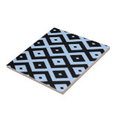 Schwarz-Blau-Diamantmuster Fliese (Seite)
