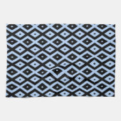 Schwarz-Blau-Diamantmuster Geschirrtuch (Horizontal)