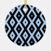 Schwarz-Blau-Diamantmuster Keramik Ornament (Vorne)
