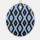 Schwarz-Blau-Diamantmuster Keramik Ornament (Links)