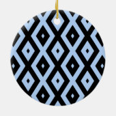 Schwarz-Blau-Diamantmuster Keramik Ornament (Hinten)