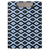 Schwarz-Blau-Diamantmuster Klemmbrett (Vorderseite)