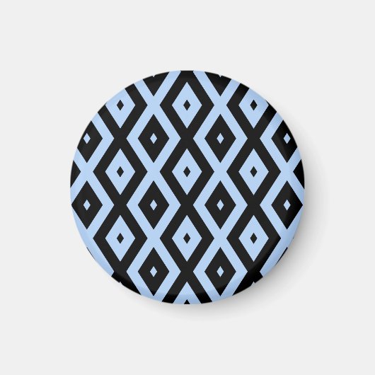 Schwarz-Blau-Diamantmuster Magnet (Vorne)