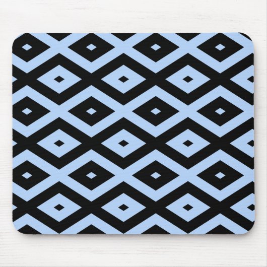 Schwarz-Blau-Diamantmuster Mousepad (Vorne)