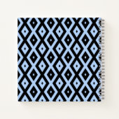 Schwarz-Blau-Diamantmuster Notizblock (Rückseite)