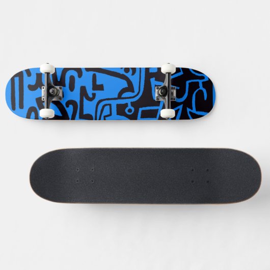 Schwarz-Blau Extreme Sports Surfer Skateboard (Horizontal)