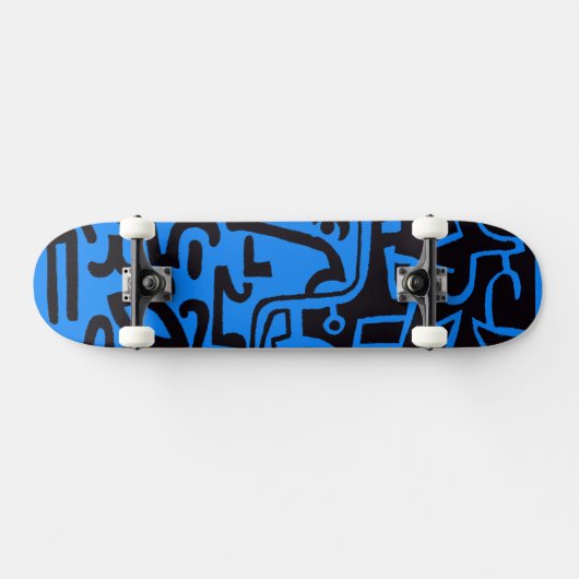 Schwarz-Blau Extreme Sports Surfer Skateboard (Horizontal)