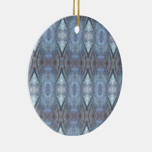 Schwarz-Blau-Geometrie-Kreuz-Muster Keramik Ornament (Rechts)