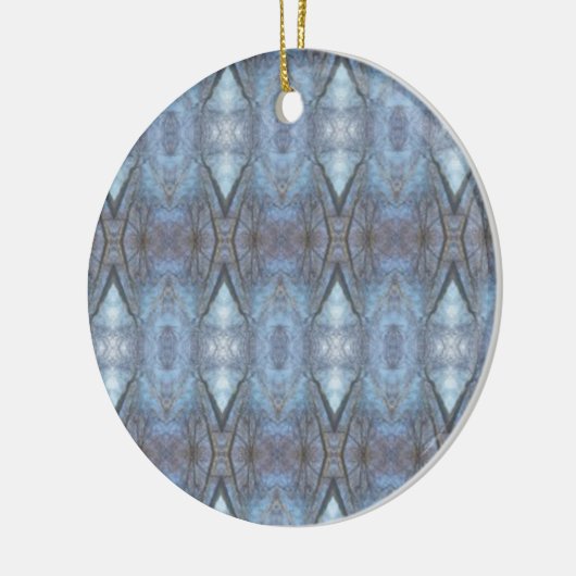 Schwarz-Blau-Geometrie-Kreuz-Muster Keramik Ornament (Links)