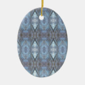 Schwarz-Blau-Geometrie-Kreuz-Muster Keramikornament (Vorne)