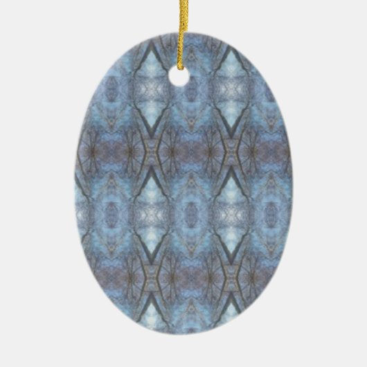 Schwarz-Blau-Geometrie-Kreuz-Muster Keramikornament (Vorne)