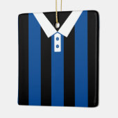 Schwarz & blau gestreifte SportJersey-Vorlage Keramikornament (Links)