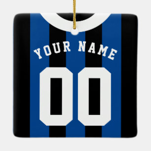 Schwarz & blau gestreifte SportJersey-Vorlage Keramikornament
