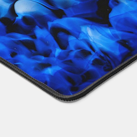 Schwarz-Blau-Glas Abstrakt mit Vortex Schreibtischunterlage (Ecke)