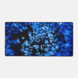 Schwarz-Blau-Glas Abstrakt mit Vortex Schreibtischunterlage