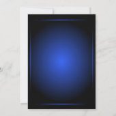 Schwarz-Blau-Glow Monogram-Sci-fi - Einladung (Rückseite)