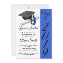 Schwarz-Blau-Graduierungskappe und Tassel