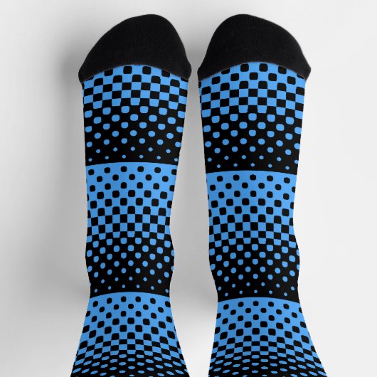 Schwarz-Blau-Grafische Farbsocken Socken (Oben)