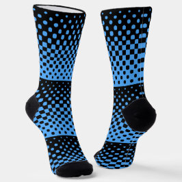 Schwarz-Blau-Grafische Farbsocken Socken