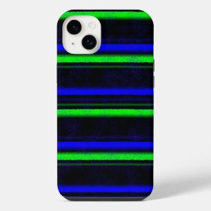 Schwarz Blau Grün Streifen iPhone 14 Plus Hülle