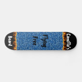 Schwarz-Blau-Hintergrund Coole benutzerdefinierte Skateboard (Horizontal)