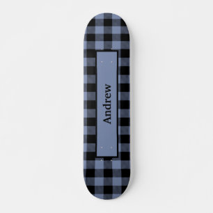 Schwarz-blau kariert, Buffalo-Karomuster, Holzfäll Skateboard