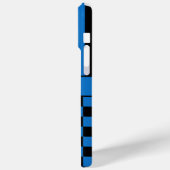 Schwarz-blau kariert gestreift Personalisiert Case-Mate iPhone Hülle (Rückseite / Links)