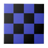 Schwarz-Blau-Karo Pettern Keramik Tile Fliese (Vorderseite)