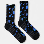 Schwarz-Blau-Kätzchen Socken (Rechts)