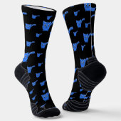 Schwarz-Blau-Kätzchen Socken (Gewinkelt)