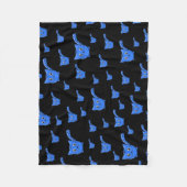 Schwarz & Blau-Kitchenmuster Fleecedecke (Vorderseite)