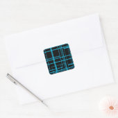 Schwarz-Blau-Laserdesign Quadratischer Aufkleber (Umschlag)