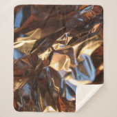 Schwarz-Blau-Lederjacke Sherpadecke (Vorderseite)