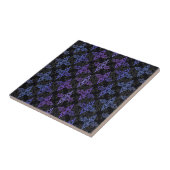 Schwarz-Blau-Lila-Doppel-Damaskus Fliese (Seite)