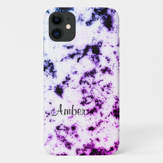 Schwarz-Blau Lila-Rosa-Marmor Paint Splash Case-Mate iPhone Hülle (Rückseite)