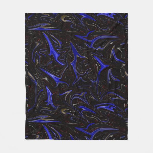 Schwarz-blau-liquefied Outer Space-Muster, Fleecedecke (Vorderseite)