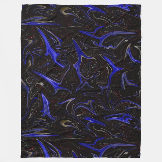 Schwarz-blau-liquefied Outer Space-Muster, Fleecedecke (Vorderseite)