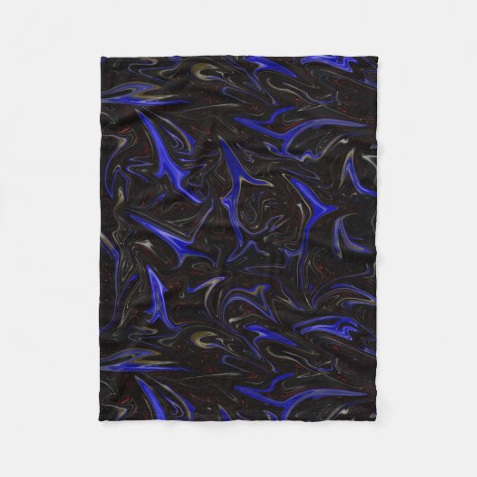 Schwarz-blau-liquefied Outer Space-Muster, Fleecedecke (Vorderseite)